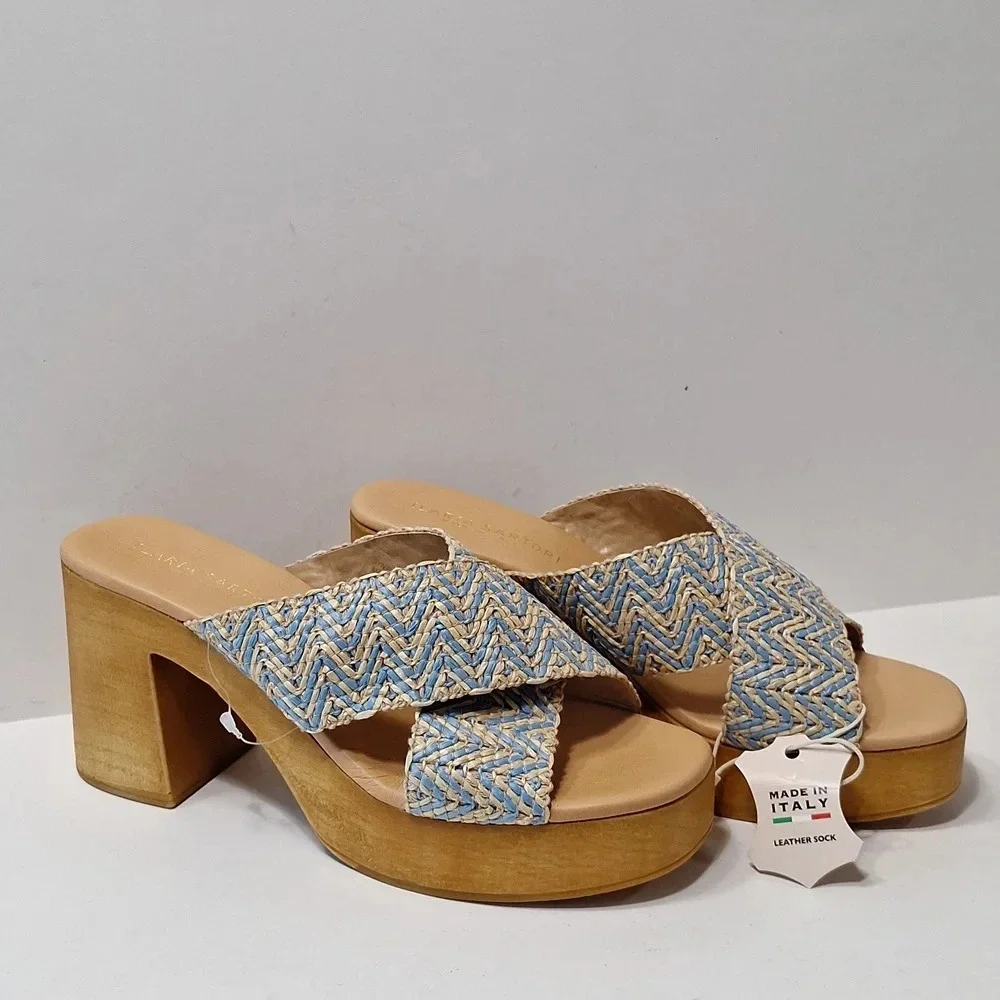 Ilaria Sartori NEW Made In Italy Bohemian Platform Heel Y2K Inspired Clogs 9.5